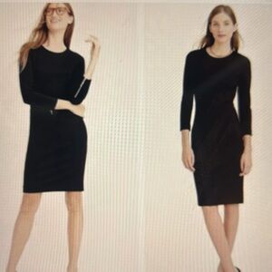 J. Crew Black Ponte Sheath Zipper Dress, 0